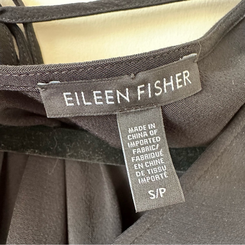 Eileen Fisher-Drop Waist Crepe Short Sleeve Dress (Size:Small) - Picture 12 of 12
